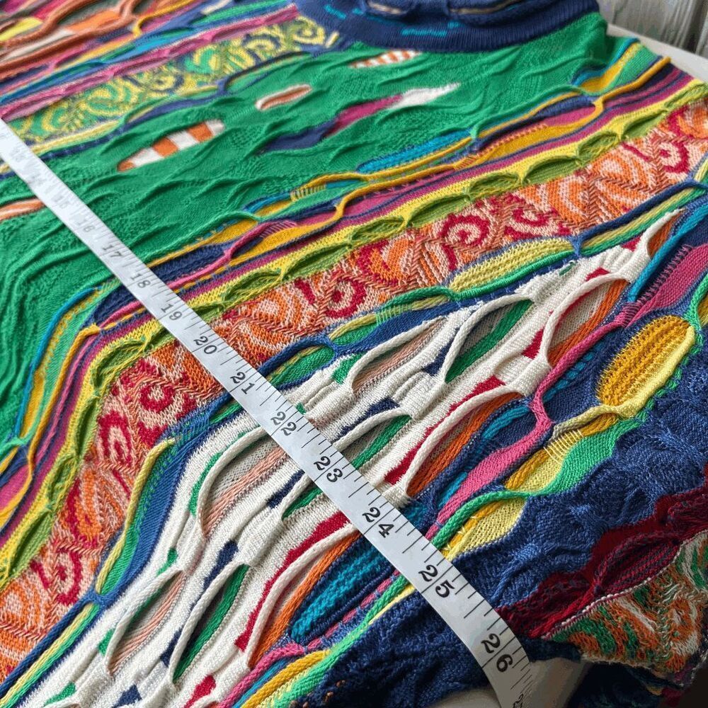 VTG Coogi Mercerised Cotton 3D Knit Sweater M Australia Multicolor - Picture 15 of 16